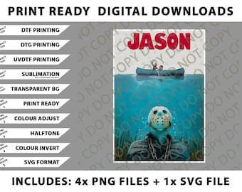 Jason Voorhees Friday 13th Png Bundle, SVG Files, Digital Downloads