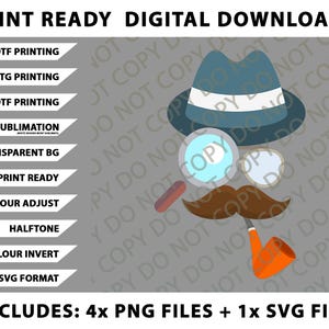 Detective Outfit Detective Hat Detective Dee Detective Kids Png Bundle, SVG Files, Digital Downloads