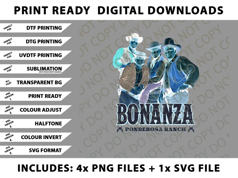 BONANZA PONDEROSA Ranch Png Bundle, SVG Files, Digital Downloads - Etsy