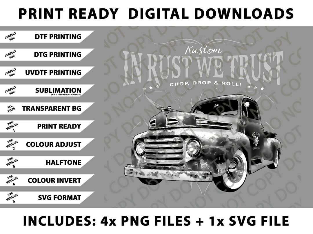 Rust Svg Files In Rust We Trust - Truck Png Bundle, SVG Files, Digital Downloads - Etsy