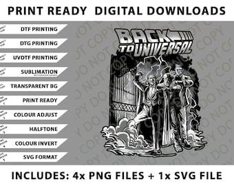 Back to Universal Dracula Frankenstein Png Bundle, SVG Files, Digital Downloads