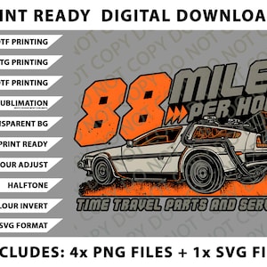 Tillbaka till framtiden, 80-talsfilm, klassisk film, dokumentär, Marty Png-paket, SVG-filer, digitala nedladdningar