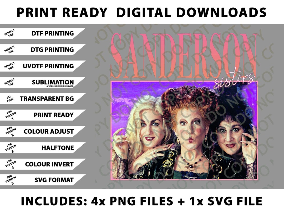 90s Style Sanderson Sisters Png Bundle, SVG Files, Digital Downloads - Etsy