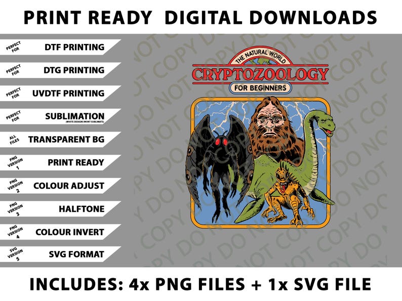 Cryptozoology for Beginners Png Bundle, SVG Files, Digital Downloads - Etsy