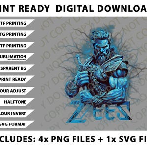 Zeus God of Thunder, Heroe and Monster of Greek Mythology Png Bundle, SVG Files, Digital Downloads