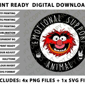 マペットの動物感情サポート動物ドラマーPNGバンドル、SVGファイル、デジタルダウンロード