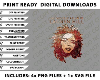 The Famous Lauryn Hill Png Bundle, SVG Files, Digital Downloads