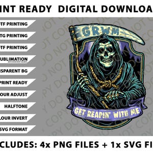 Get Reapin’ With Me, Grim Reaper Death Png Bundle, SVG Files, Digital Downloads