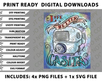 Das Leben ist besser in meiner Casita Png-Bundle, SVG-Dateien, digitale Downloads