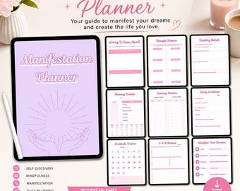 Manifestation Planner | 3-6-9 Method, Gratitude Journal, Goal Setting (Digital Download)