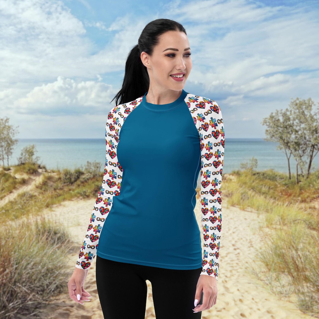 Autism Support Women's Rash Guard, All-over Print Rash Guard for Her ...