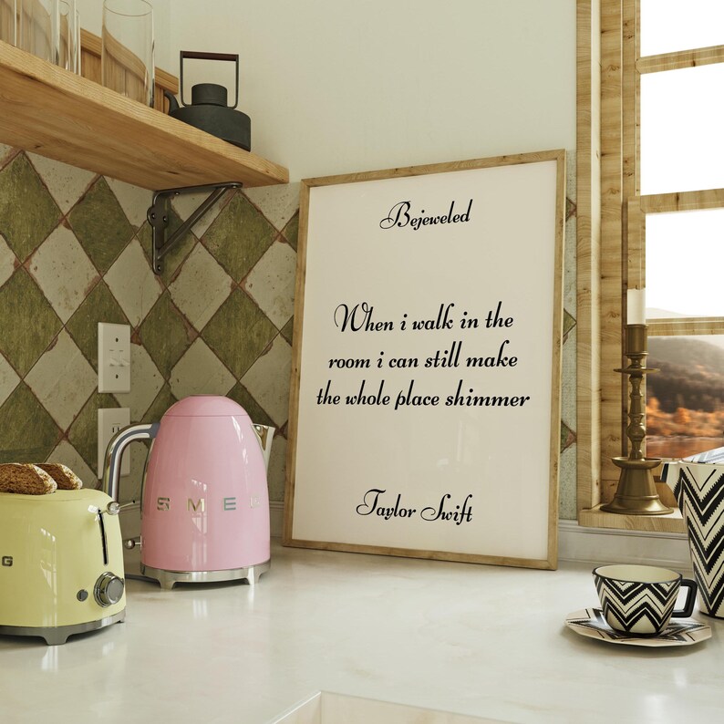 Taylor Swift Bejeweled Lyrics Print, Vintage Swiftie Merch, Whole Place