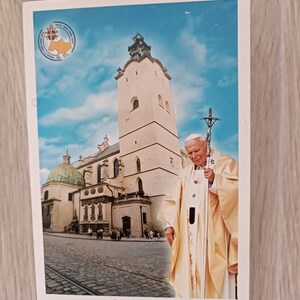 Papa Giovanni Paolo II in Ucraina (Leopoli). Una fotografia di Giovanni Paolo II e delle principali chiese di Leopoli (Ucraina, giugno 2001) Pronto per la spedizione