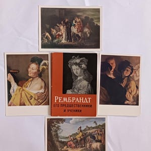 Les prédécesseurs et les étudiants de Rembrandt. Peinture des Pays-Bas. Maison d'édition de l'Ermitage. 20 cartes postales. Série Artistes de Hollande.