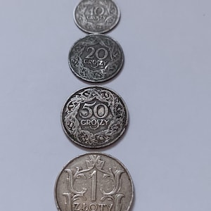 1920s Polish Nickel Coin Set: Eagle Coat of Arms, Rzeczpospolita Polska