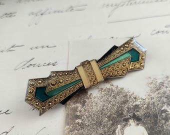 Vintage Art Deco Bar Cloisonné Enamel Pierre Bex Vintage Brooch