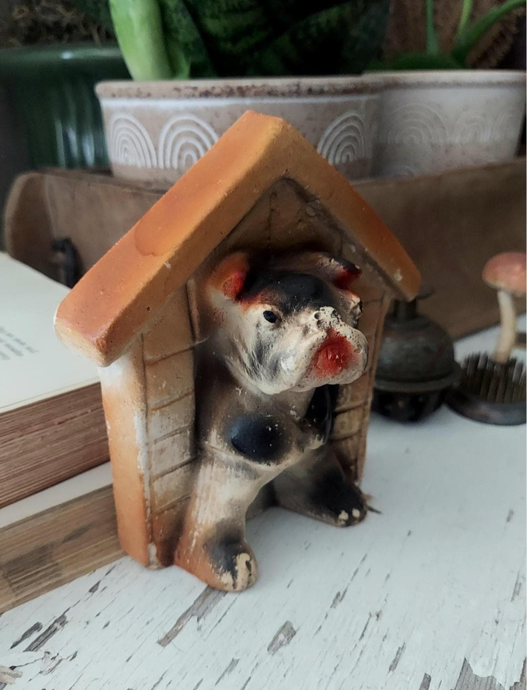 Vintage Chalkware Bulldog - Etsy
