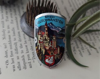 Vintage Walking Stick Emblem Schloss Neuschwanstein Germany Souvenir