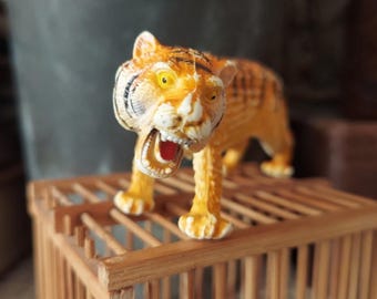 Vintage Rubber Tiger Toy Figurine