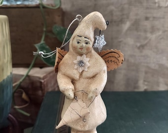 Vintage 2003 Nicol Sayre Winter White Angel Ornament
