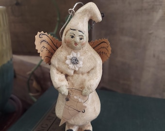 Vintage 2003 Nicol Sayre Winter White Angel Ornament