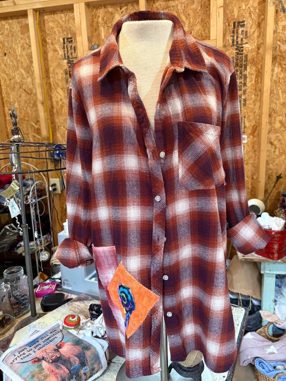 Upcycled Hocus Pocus Flannel Patch Jacket with Ap… - image 6