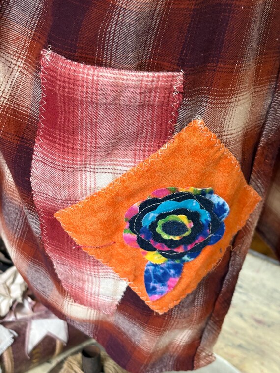 Upcycled Hocus Pocus Flannel Patch Jacket with Ap… - image 5