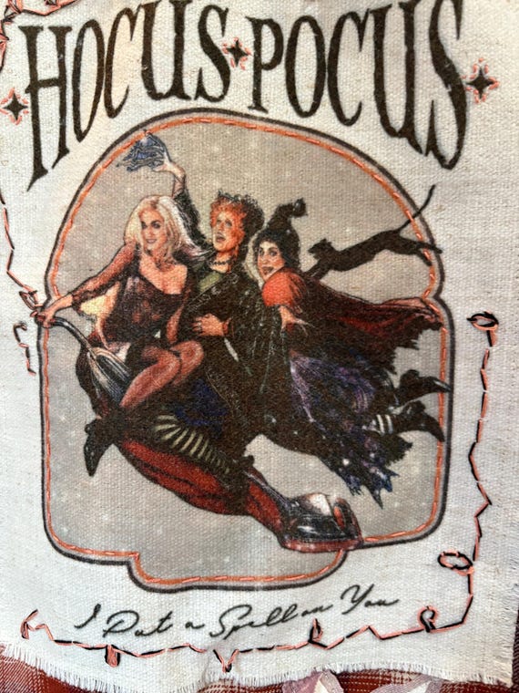 Upcycled Hocus Pocus Flannel Patch Jacket with Ap… - image 2