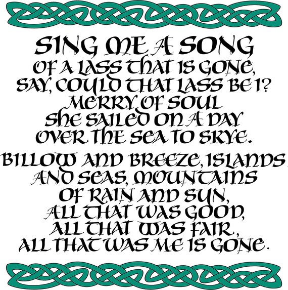 Over The Sea To Skye Song Outlander