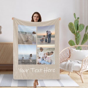 Customizable Photo Blanket, Photo Collage Gifts for him or her, Family & Friends Custom Gifts, Special Memory Keepsake for Wedding, Birthday