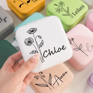 Gepersonaliseerde sieradendoos, reissieradendoos, cadeau bruidsmeisjes, aangepaste naam reissieradendoos, verjaardagscadeaus voor haar, Moederdag