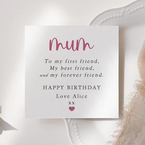 Mamas Geburtstagskarte Mama meine erste Freundin beste Freundin für immer Freund Geschenkkarte für ihre Mama Mutter Geschenkkarte zum ersten Geburtstag Mama bestes Geschenk