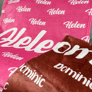 Personalized Name Blanket for Kids/Baby - 30 x 40 - 49 Colors & 5 Size Options - Custom Flannel Nursery Blanket for Newborn, Gifts for Girls