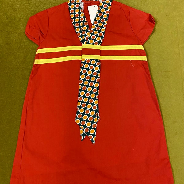 Vintage 1960’s 70’s Girls A-line Mod GoGo Dress 8 Pettibelle Cotton Tags Unworn Retro