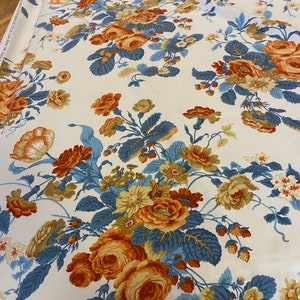 Vintage 1970’s MCM Waverly Boucher Flowers Drapery Fabric 56” wide BTY