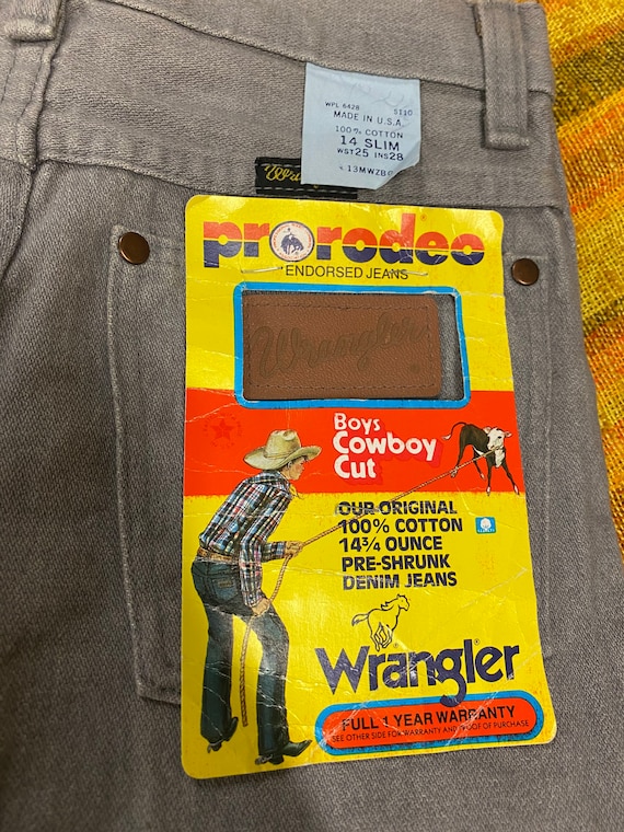 Vintage 80’s Wrangler Pro Rodeo Grey Jeans Boys C… - image 6