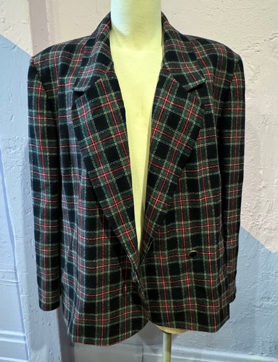 Vintage Pendleton Plaid One Button Jacket Pure Vi… - image 4
