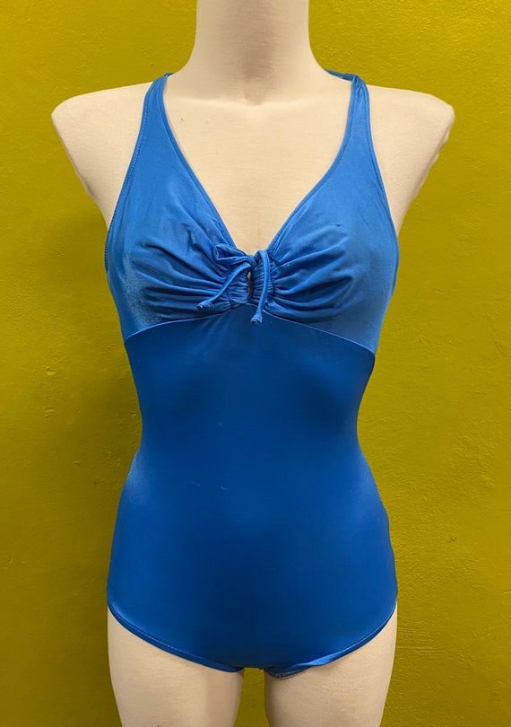 Vintage 1970’s Blue Halter Swimsuit Maxine of Holl