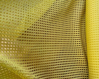 Vintage 70’s Yellow Open Weave Loose Weave Curtains Drapery Fabric 1970’s MCM Mid Century BTY