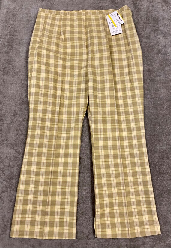 Vintage Ladies Plaid Whistler’s Groovy Bellbottom… - image 1