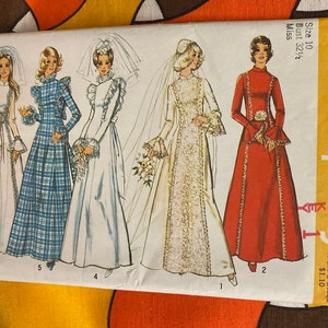 Vintage 1972  Simplicity 5313 Wedding Dress or Bridesmaid Dress Pattern 32 1/2