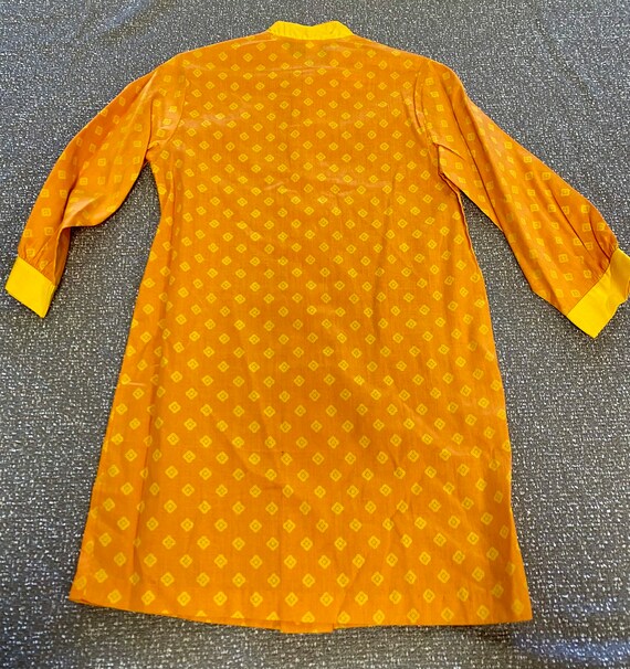 Vintage 1960’s Girls Orange Yellow  Nehru Collar … - image 2