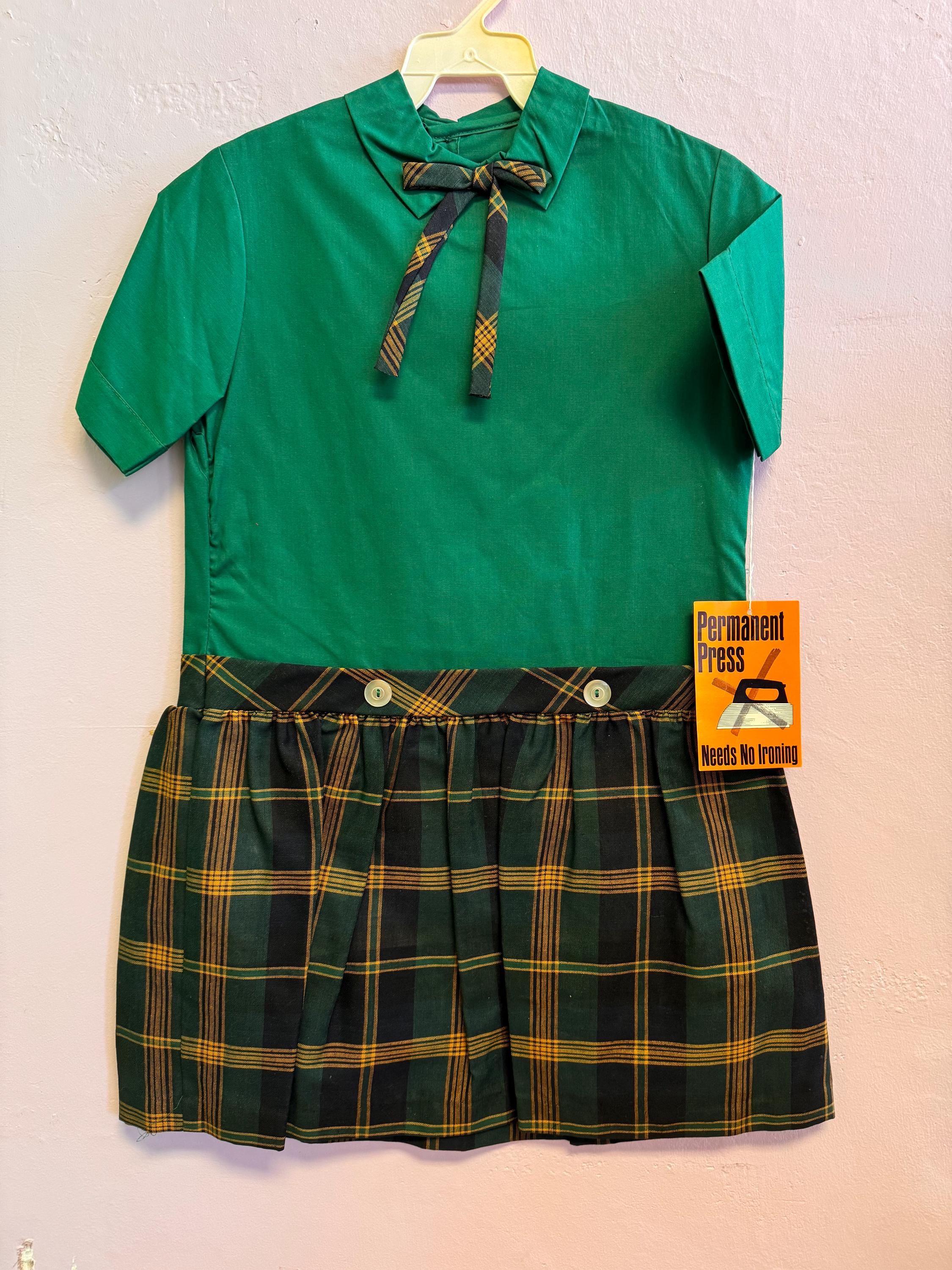 Vintage 1960's 70's Girls Mod GoGo Dress Plaid 8 Sugar Sweet Cotton Tags Unworn