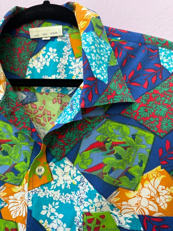 Vintage Oceano Floral Patchwork Button Front Men’… - image 7