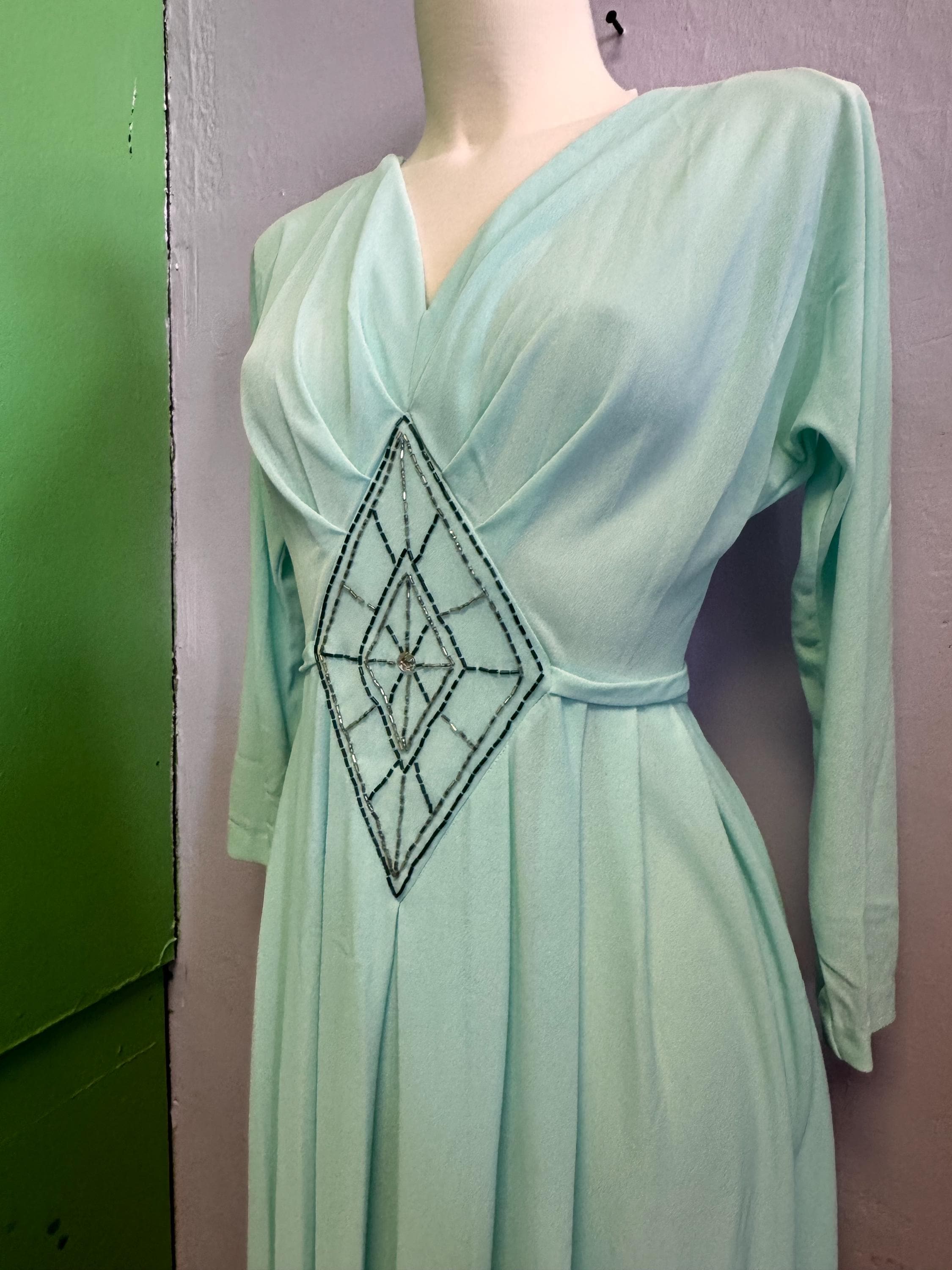 Aqua Beaded Dress - Etsy Aqua Beaded Dress - Etsy