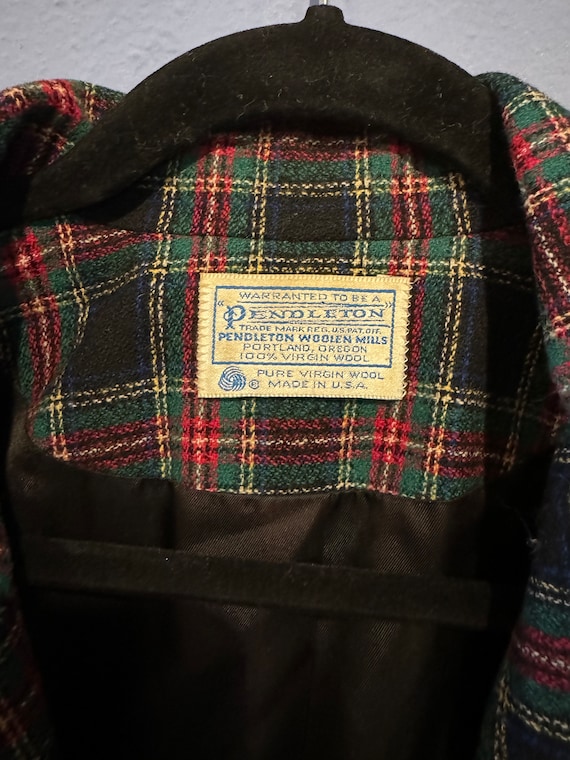 Vintage Pendleton Plaid One Button Jacket Pure Vi… - image 2