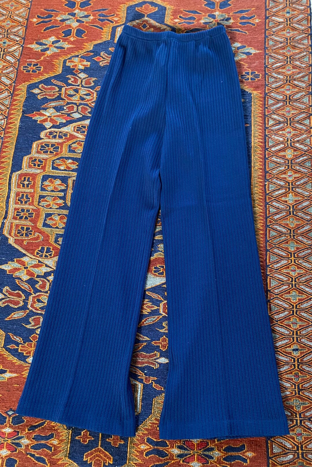 Vintage 1970s Whistlers Blue Poly Bellbottom Pants Hippie Flares ...