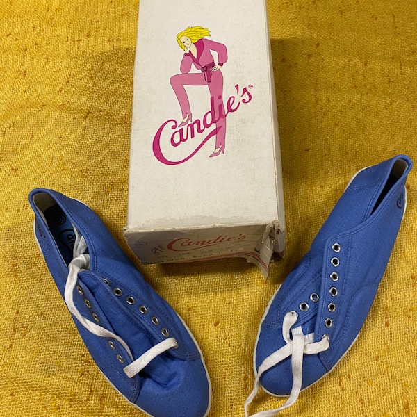 Vintage 1980’s Candies by El Greco  Blue Sneakers Shoes NIB Unworn 8 1/2 Athletic