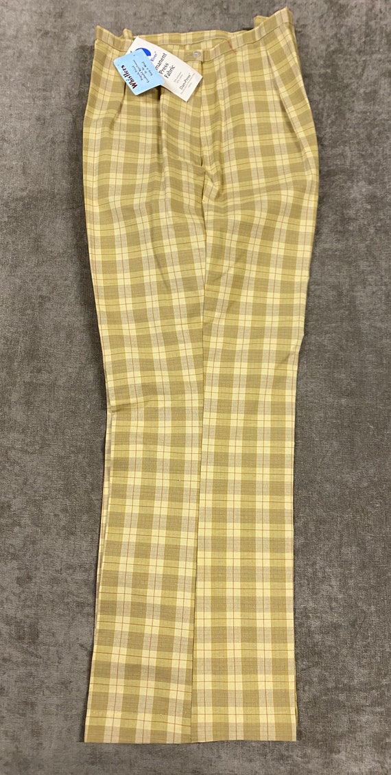 Vintage Ladies Plaid Whistler’s Groovy Bellbottom… - image 3