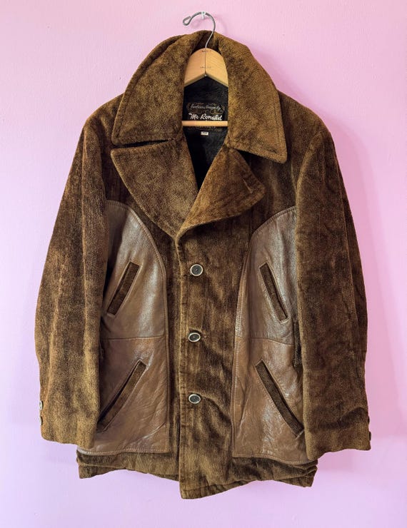 70s ビンテージ Grais レザージャケット Vintage Men's 1970's Mr. Ronald Grais Velveteen Leather Coat